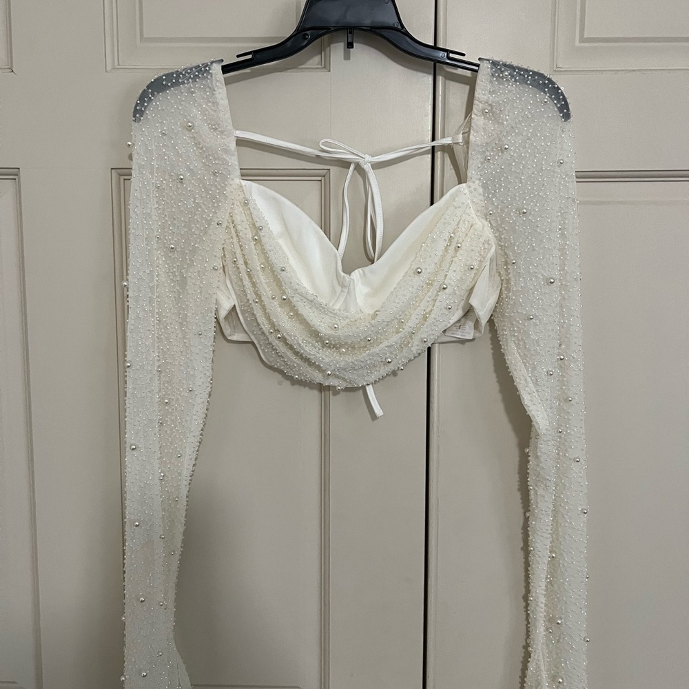 Oh Polly Beaded Long Sleeve Top and Skirt Set